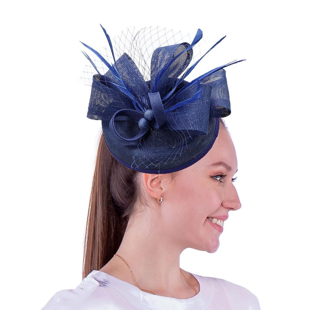 2389 Fascinators Pillbox Hat Sinamay Feather Flower Derby Ball Wedding